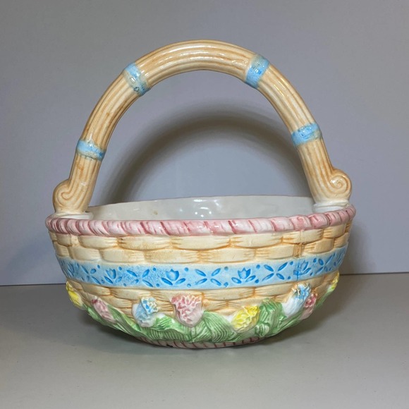 Vintage ABC Distributing Easter Basket Ceramic Holiday - Picture 1 of 4